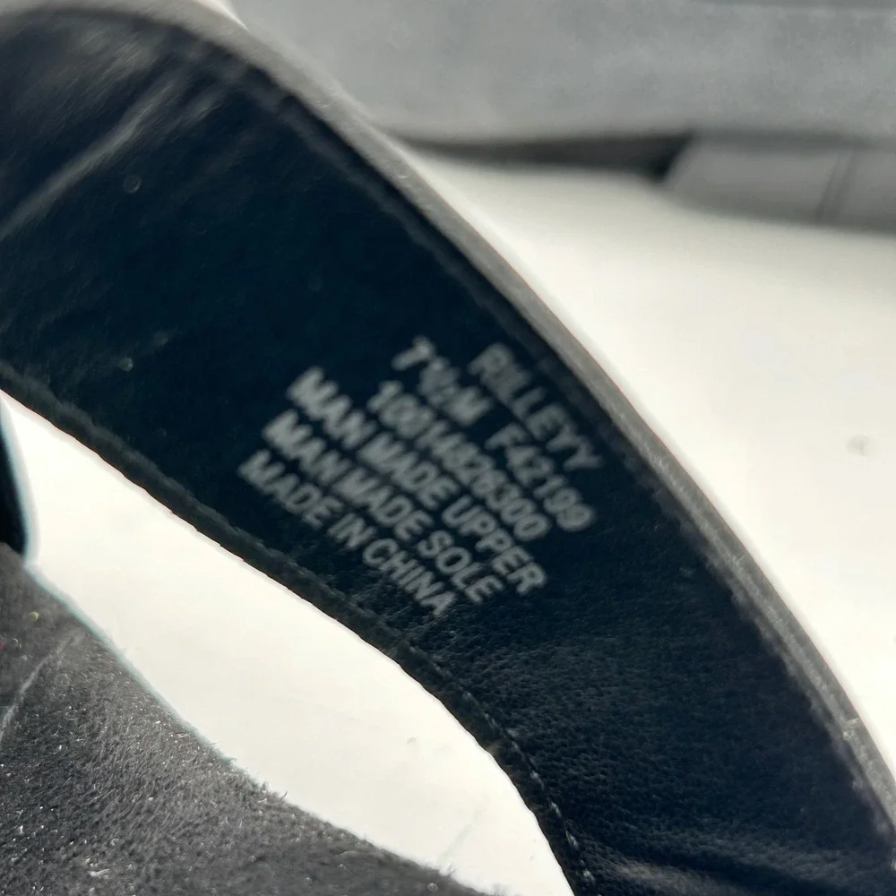 Giani Bernini Rilleyy Black Toe Loop Wedge Sandals Gold‎ Hardware Womens 7.5 New